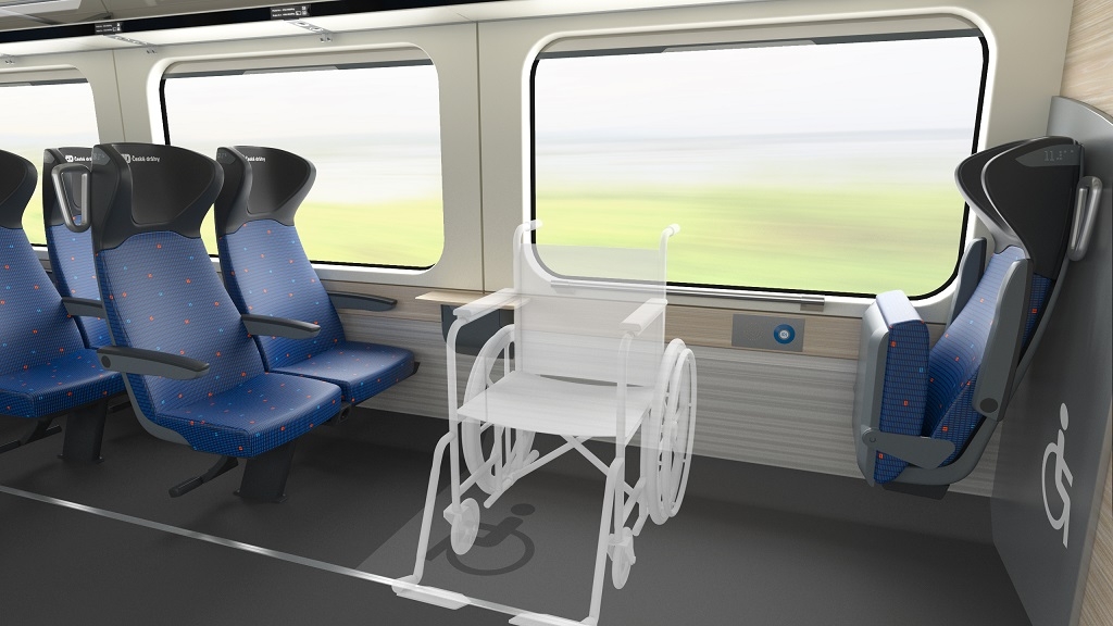 2. třida - invalidi - zdroj foto: vizualizace moderních dálkových vlaků ČD podle designmanuálu