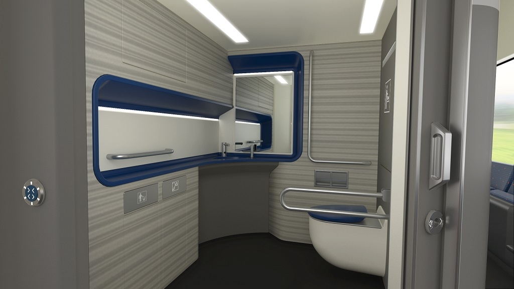 WC - vozíčkář - zdroj foto: vizualizace moderních dálkových vlaků ČD podle designmanuálu