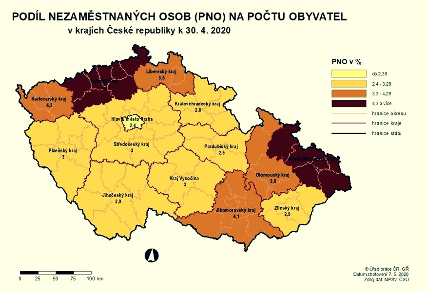 nezaměstnanost ČR zdroj: MPSV