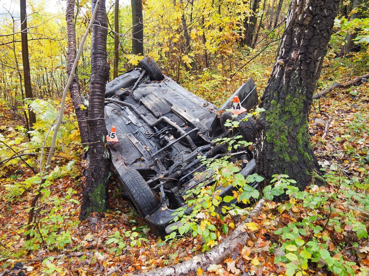 havárie vozidla mezi Hrabenovem a Šumperkem zdroj foto: PČR