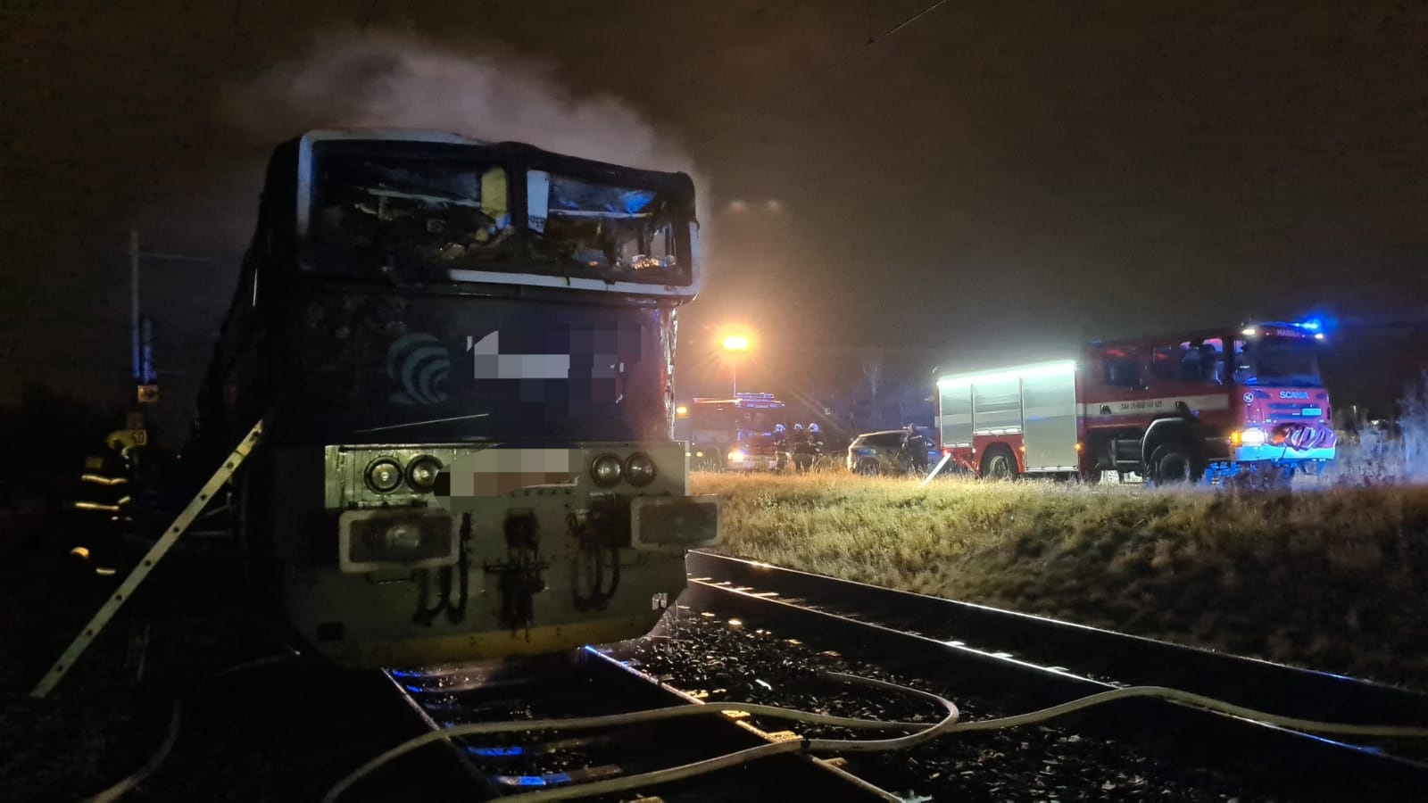 Olomouc - požár - lokomotiva zdroj foto: HZS OLK