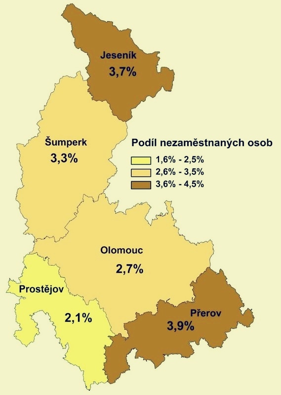 mapa zdroj: ÚP - Olomoucký kraj